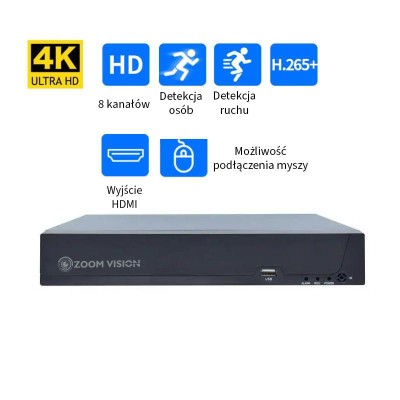ZV-7864E Rejestrator NVR 10 kanałowy 4k