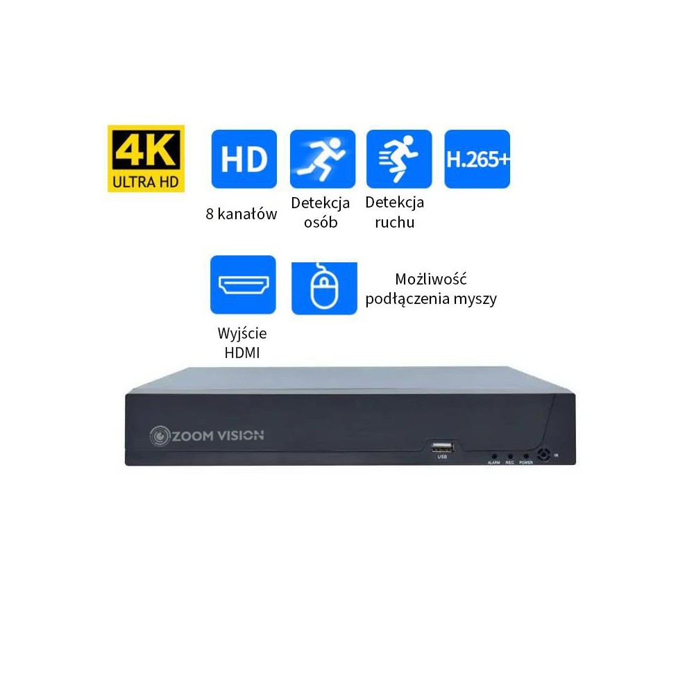 ZV-7864E Rejestrator NVR 10 kanałowy 4k
