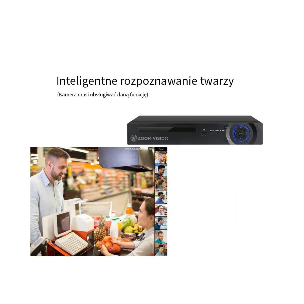 ZV-7867E  Rejestrator H.265 4K 8MP 36 kanałowy NVR 2xHDD