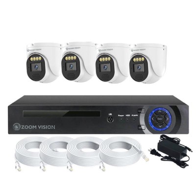 ZV-NPKITF04MVCE 4CHS 4MP 8MP POE zestaw do monitoringu z kamerami kopułowymi