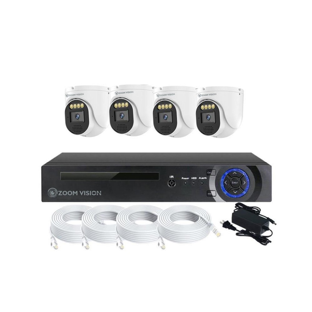 ZV-NPKITF04MVCE 4CHS 4MP 8MP POE zestaw do monitoringu z kamerami kopułowymi