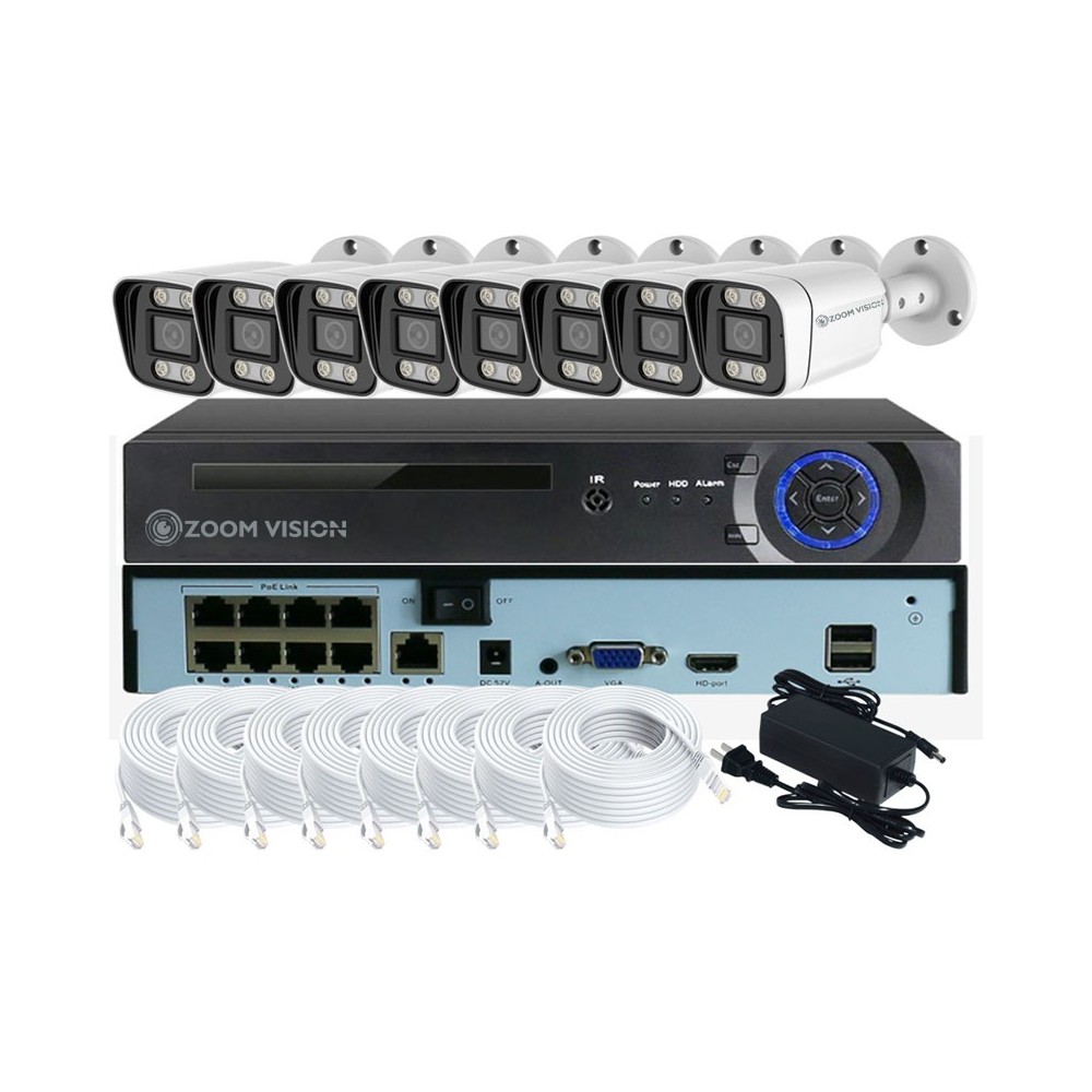 ZV-NPKITF08WA  Zestaw do monitoringu NVR POE 8MP Z Podwójnym Światłem